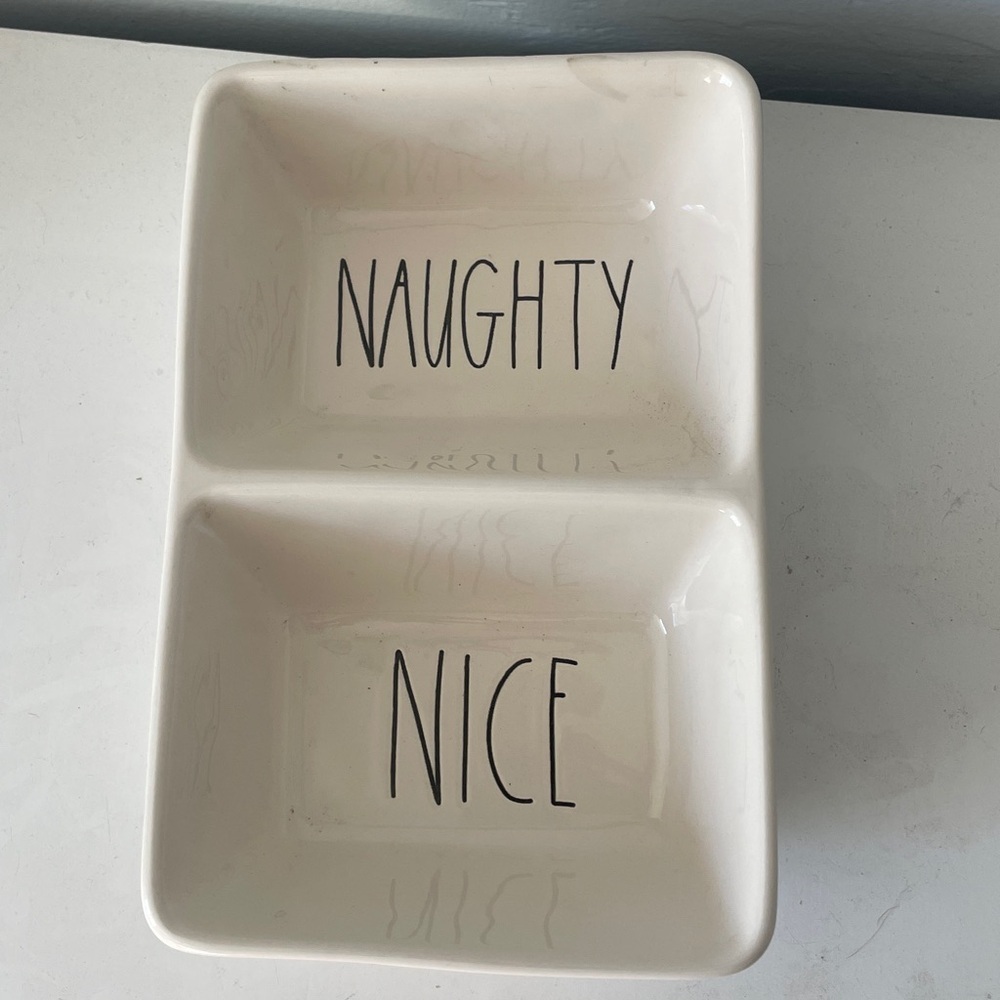 Rae Dunn Naughty Nice Divided Dish